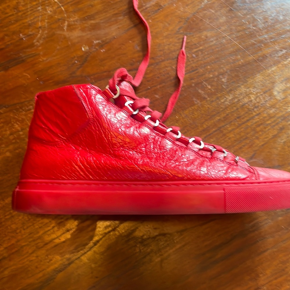 Red Balenciaga sneakers 8.5 , to big for me fairly worn